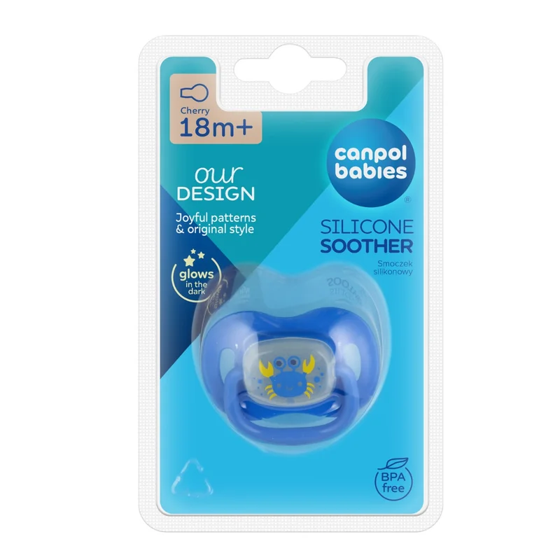 Canpol babies smoczek uspokajający silikon 18m+ okrągły LOVE&SEA