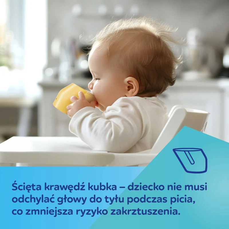 Canpol babies Sprytny otwarty kubek z uchwytami dla dzieci do nauki picia turkusowy​