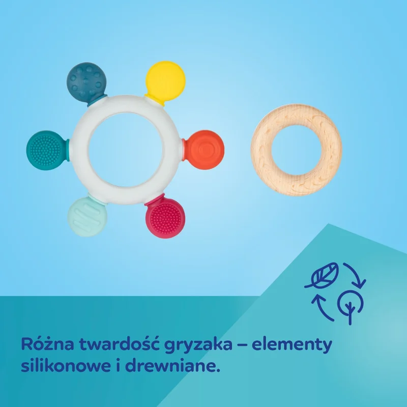 Canpol babies gryzak drewniano-silikonowy dla niemowląt KRAB