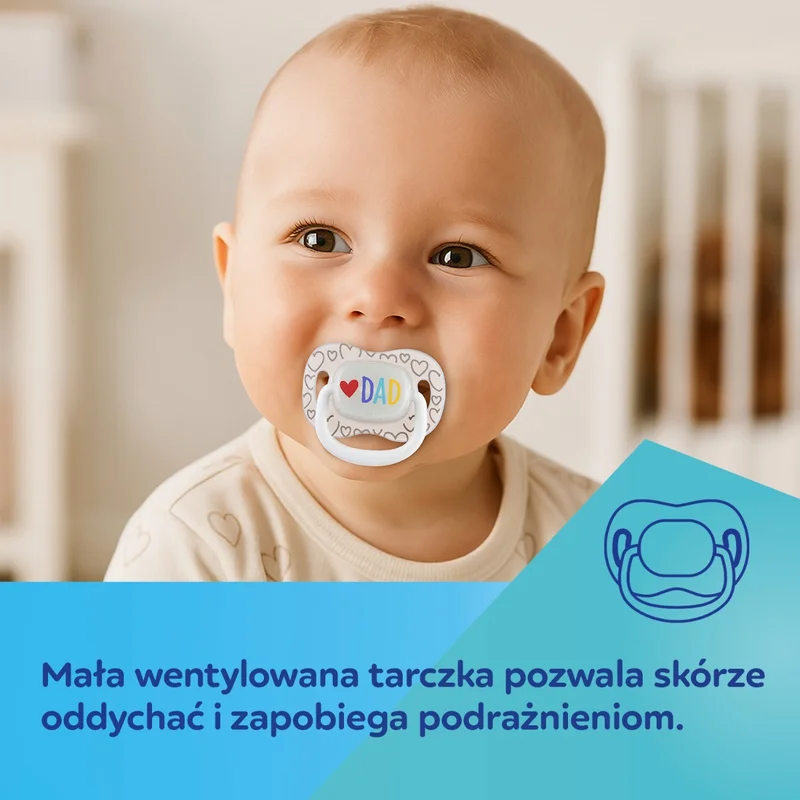 Canpol babies Smoczek uspokajający silikonowy symetryczny 0-6m LoveMum&Dad 2szt