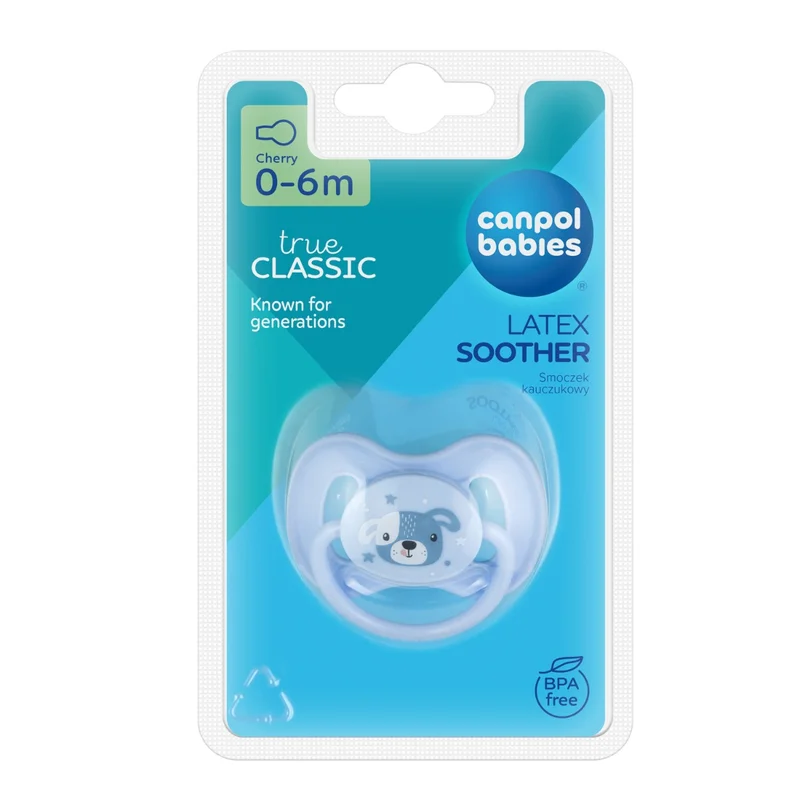 Canpol babies smoczek uspokajający kauczuk 0-6m okrągły CUTE ANIMALS