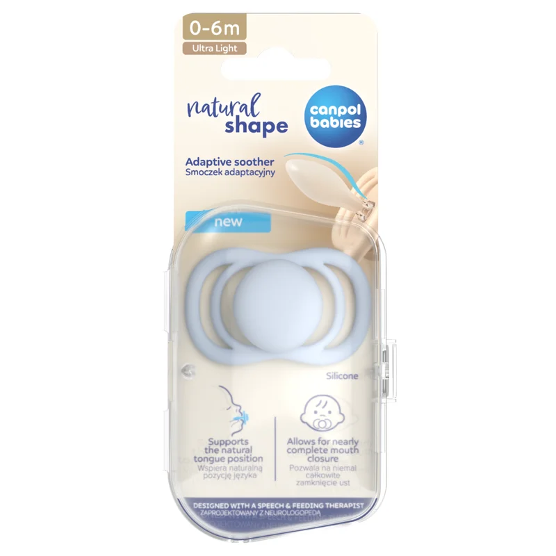 Canpol babies Smoczek adaptacyjny silikonowy 0-6m Natural Shape Arctic Coconut 1 szt