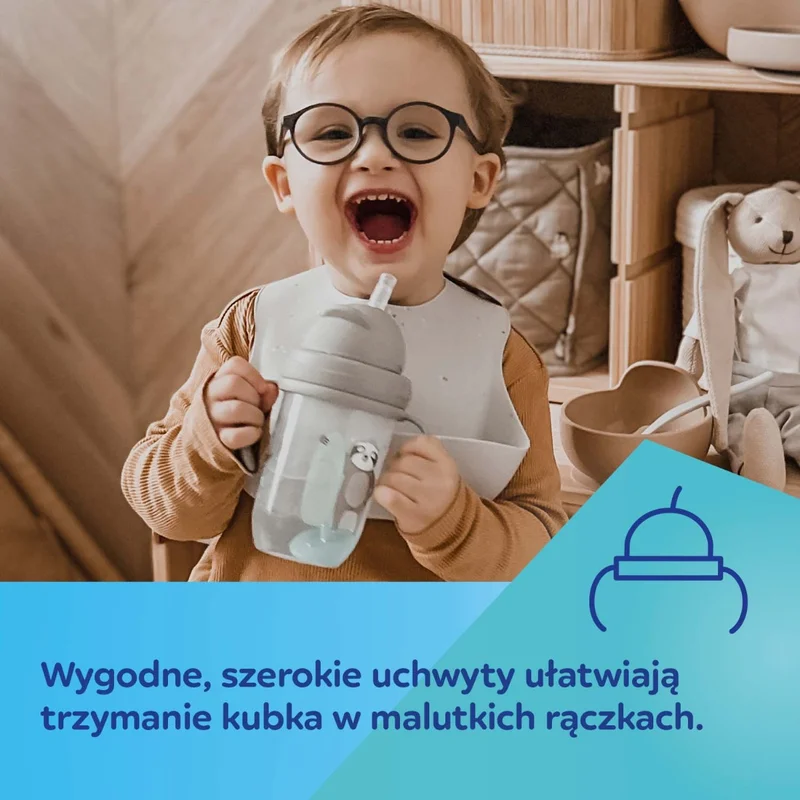 Kubek niekapek z rurką i odważnikiem Canpol babies 270 ml EXOTIC ANIMALS