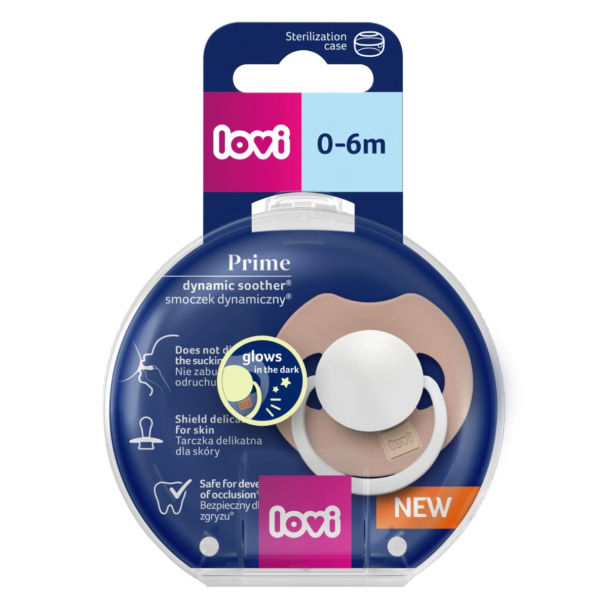 Smoczek silikonowy dynamiczny LOVI Prime ​
0-6m 1 szt Blush Glow