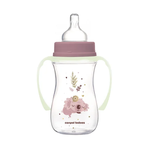 Canpol babies butelka szeroka antykolkowa ze świecącymi uchwytami PP EasyStart 240ml Sleepy Koala