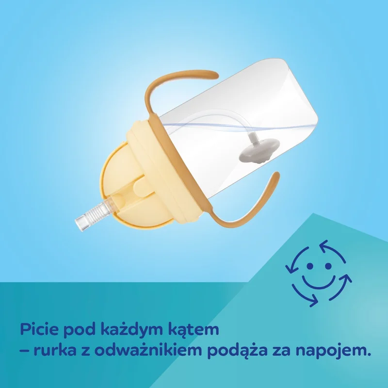 Canpol babies Kubek niekapek z rurką i odważnikiem 270 ml MOUNTAINS zielony​