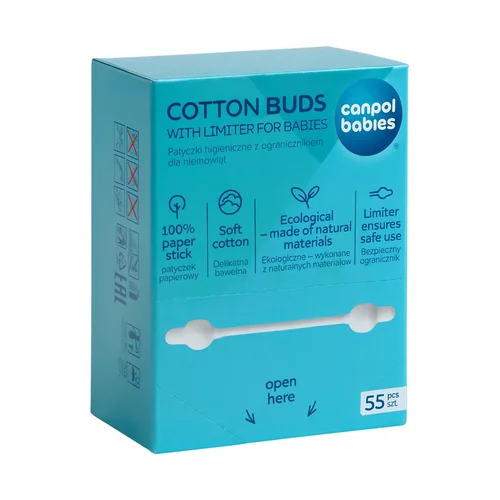 Canpol babies bezpieczne patyczki higieniczne dla niemowląt 55 szt.