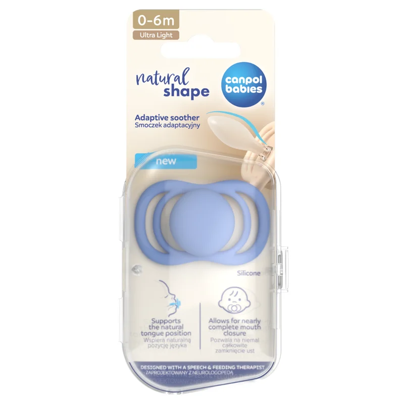 Canpol babies Smoczek adaptacyjny silikonowy 0-6m Natural Shape Sky Sorbet 1 szt