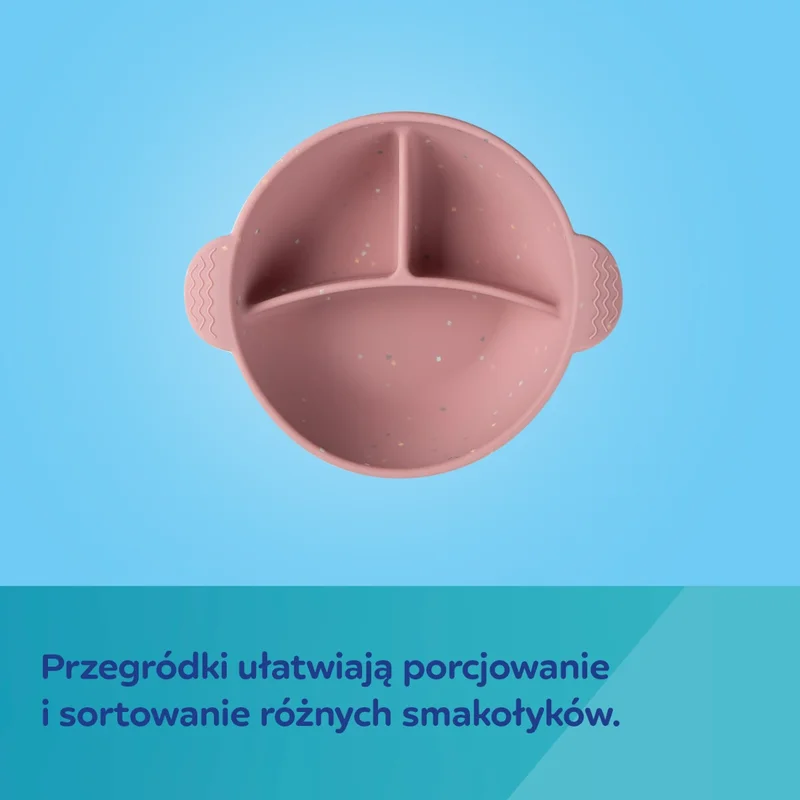 Miska silikonowa Canpol babies z 3 przegródkami i przyssawką 360 ml DOTS