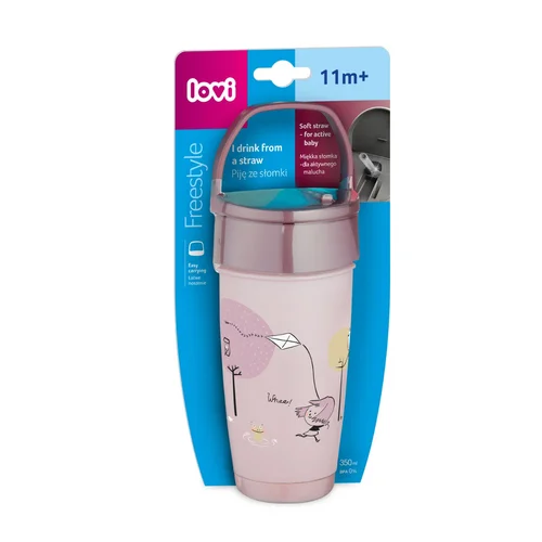 Kubek ze słomką LOVI Freestyle 350 ml Lovely Girl