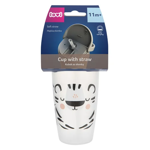 Kubek ze słomką LOVI Freestyle 350 ml Salt & Pepper