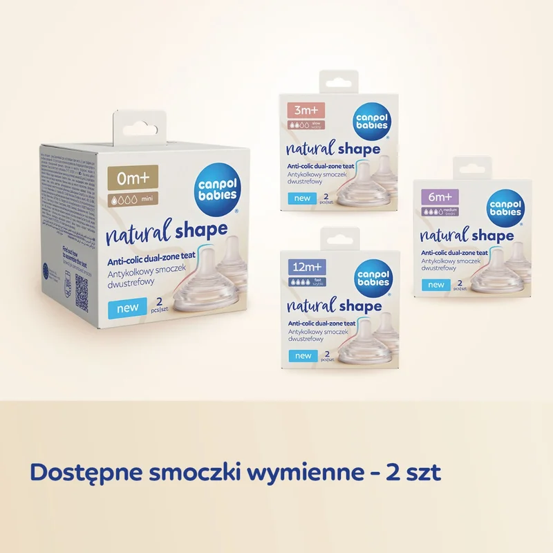Canpol babies Butelka Natural Shape ze smoczkiem dwustrefowym 150 ml