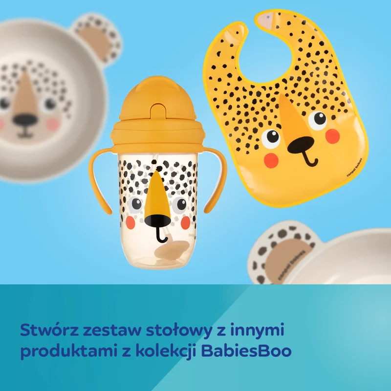 Canpol babies Talerzyk z uszami z przyssawką 19 cm BabiesBoo kremowy