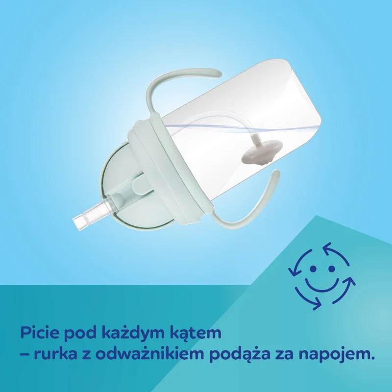 Canpol babies Kubek niekapek z rurką i odważnikiem 270 ml zielony