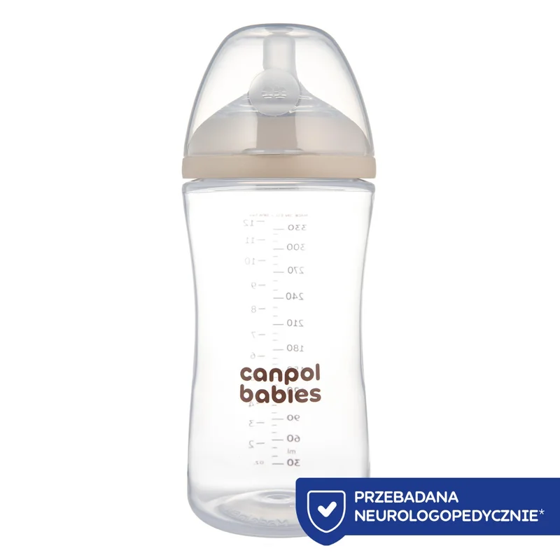 Canpol babies Butelka Natural Shape ze smoczkiem dwustrefowym 330 ml