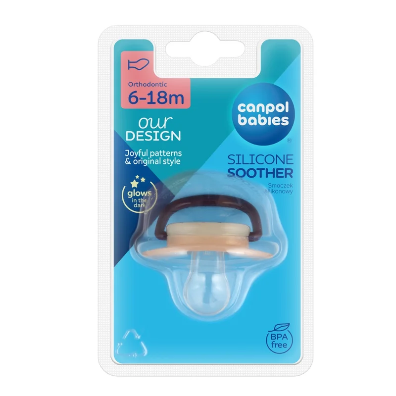 Canpol babies Smoczek usp. silikon 6-18m anatomiczny NIGHT DREAMS róż.