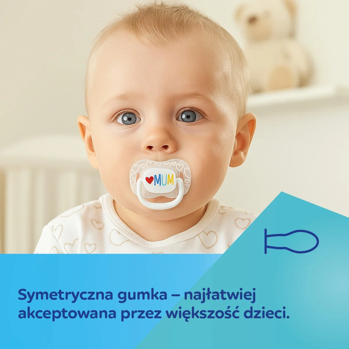 Canpol babies Smoczek uspokajający silikonowy symetryczny 0-6m LoveMum&Dad 2szt