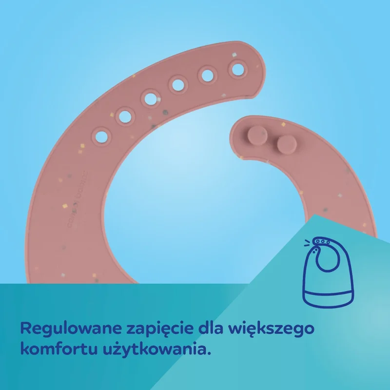 Śliniak silikonowy Canpol babies z kieszonką DOTS