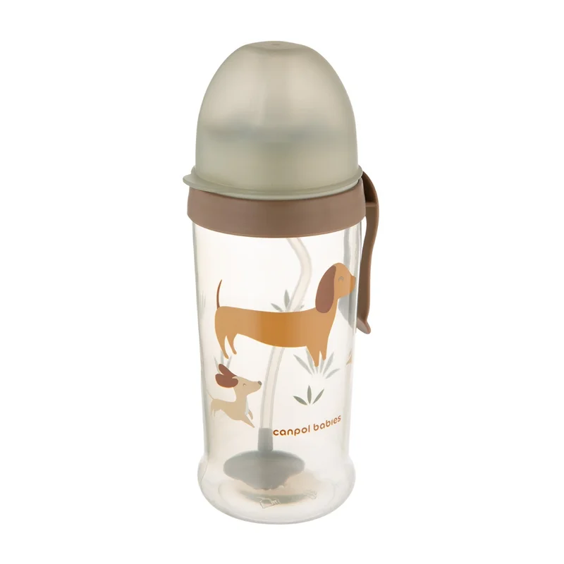 Canpol babies Bidon niekapek z rurką i odważnikiem 350 ml DOGS