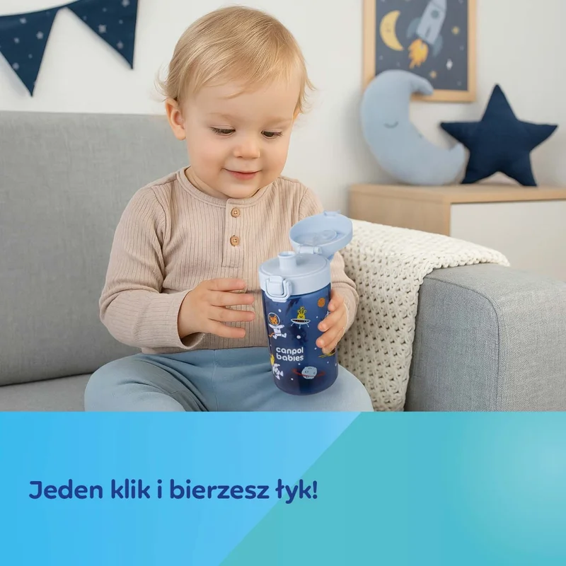 Canpol babies Bidon na wodę dla dzieci od 2,5 r.ż Junior 400 ml beżowy