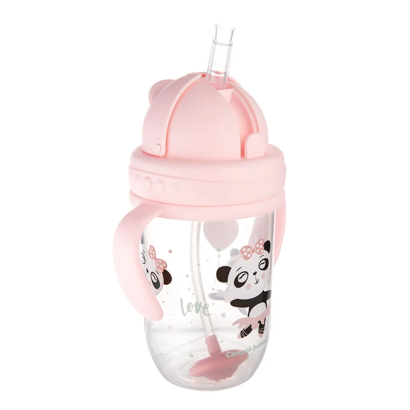 Kubek niekapek z rurką i odważnikiem Canpol babies 270 ml EXOTIC ANIMALS
