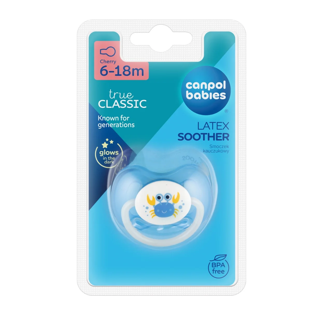 Canpol babies Smoczek uspok. kauczukowy 6-18m okrągły LOVE&SEA