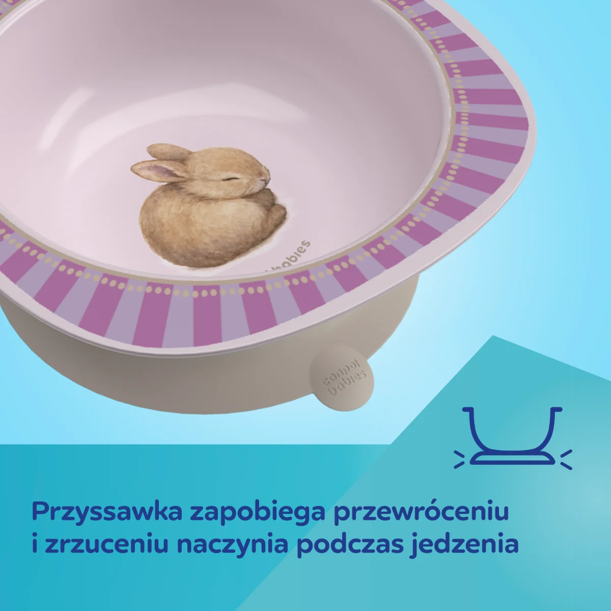 Canpol babies Pierwsza miseczka z przyssawką 300 ml Woodland niebieska​