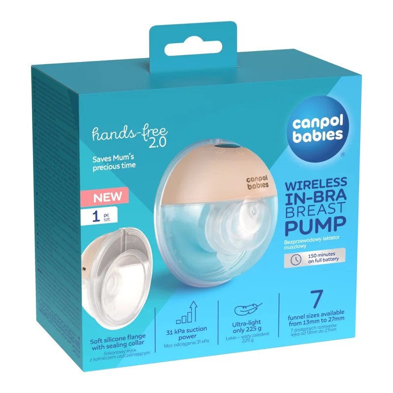 Canpol babies Bezprzewodowy laktator muszlowy Hands-Free 2.0