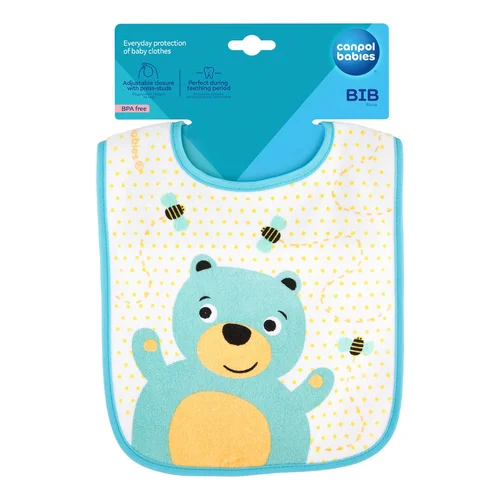 Śliniak Canpol babies frotte z regulowanym zapięciem na napy CUTE ANIMALS