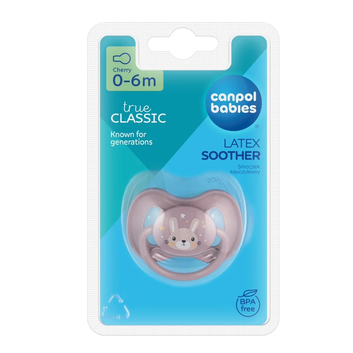 Canpol babies smoczek uspokajający kauczuk 0-6m okrągły CUTE ANIMALS