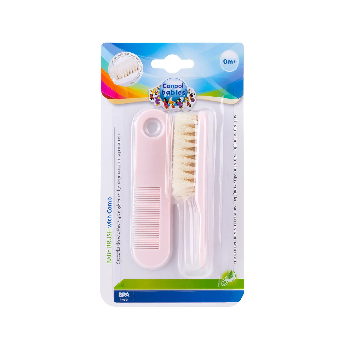 Canpol babies szczotka i grzebień dla niemowląt z miękkim, naturalnym włosiem