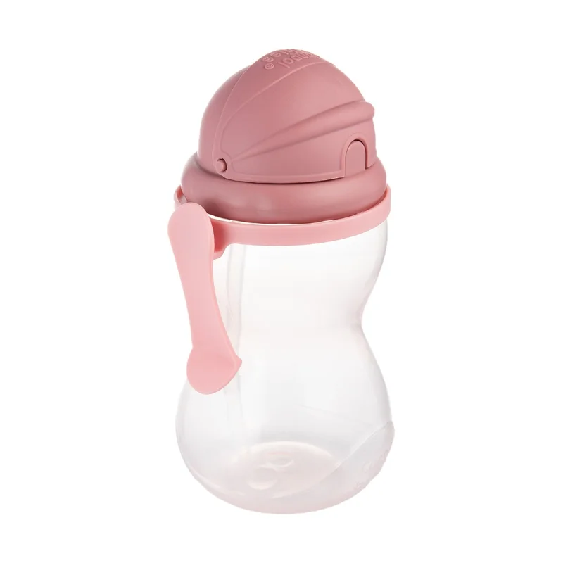 Canpol babies Bidon ze składaną rurką silikonową 370 ml różowy