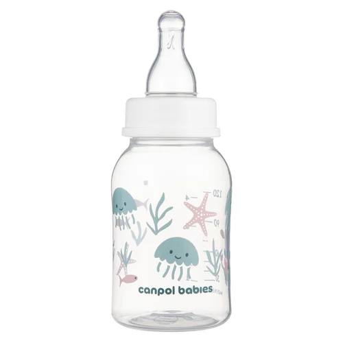 Canpol babies Butelka wąska 120ml PP LOVE&SEA​ różowa